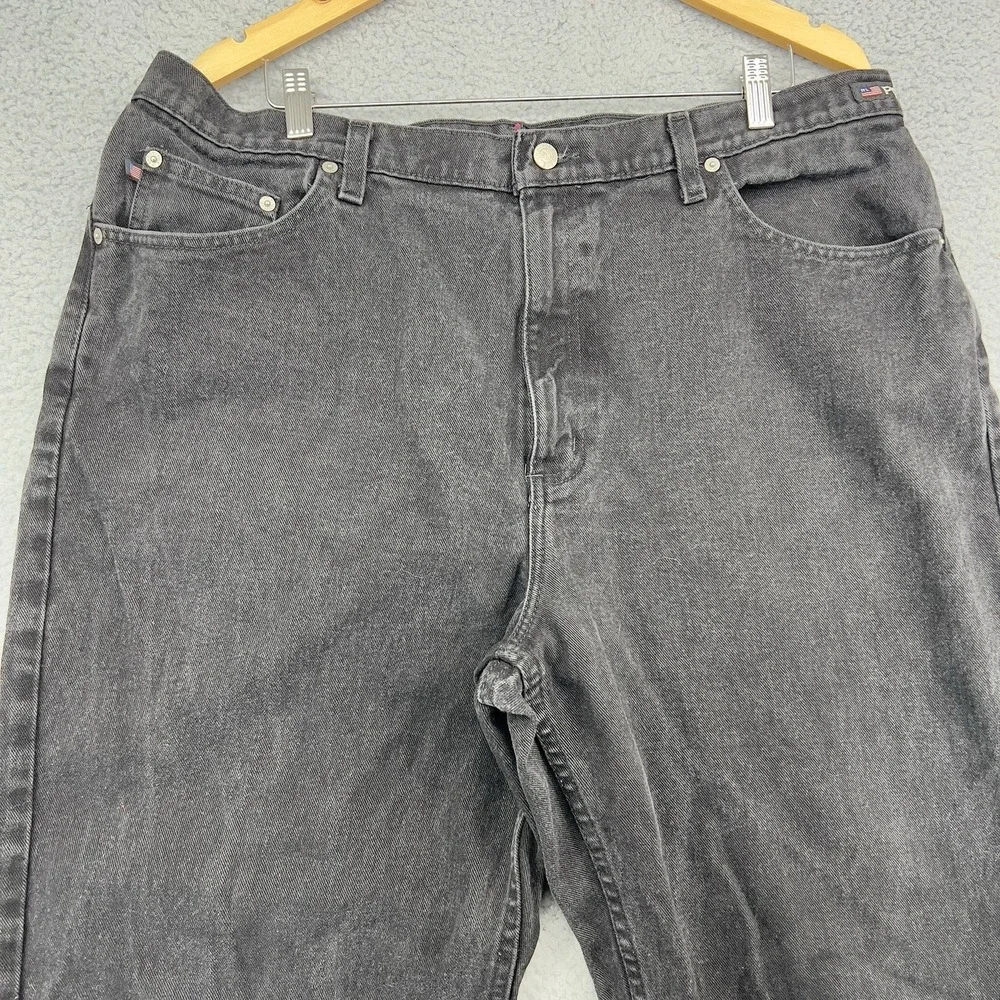 Vtg Y2k Polo Jeans Co. Ralph Lauren RL-67 Black Denim Jeans 38X32 Mexico Loose - Picture 4 of 16